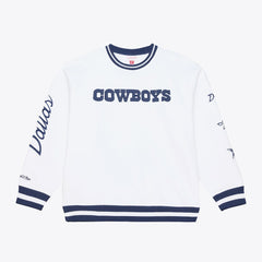Dallas Cowboys White Out Fleece Sweatshirt - White - Mitchell & Ness