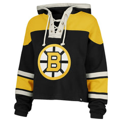 Jeremy Swayman Boston Bruins '47 Women's Superior Lacer Cropped Pullover Hoodie - Black | 47 brand online