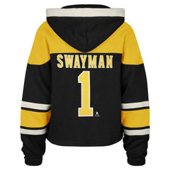 Jeremy Swayman Boston Bruins '47 Women's Superior Lacer Cropped Pullover Hoodie - Black | 47 brand online