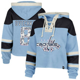 Alexander Ovechkin Washington Capitals '47 Women's Cherry Blossom Superior Lacer Cropped Pullover Hoodie - Light Blue | 47 brand on sale