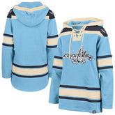 Washington Capitals '47 Women's Superior Lacer Pullover Hoodie - Light Blue | 47 brand Lifestyle