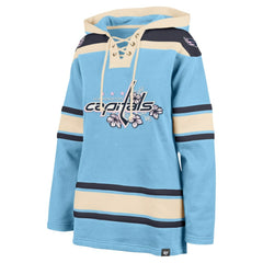 Washington Capitals '47 Women's Superior Lacer Pullover Hoodie - Light Blue | 47 brand Lifestyle