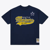 Seattle Mariners Mitchell & Ness Script Sweep Arch T-Shirt Sale