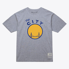 Mitchell & Ness Golden State Warriors Unisex Hardwood Classics Arch T-Shirt Heather Gray