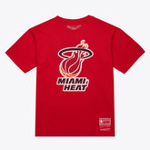 Mitchell & Ness Miami Heat Unisex Hardwood Classics Arch T-Shirt Red