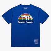 Mitchell & Ness Denver Nuggets Unisex Hardwood Classics Basic Logo Arch T-Shirt Royal