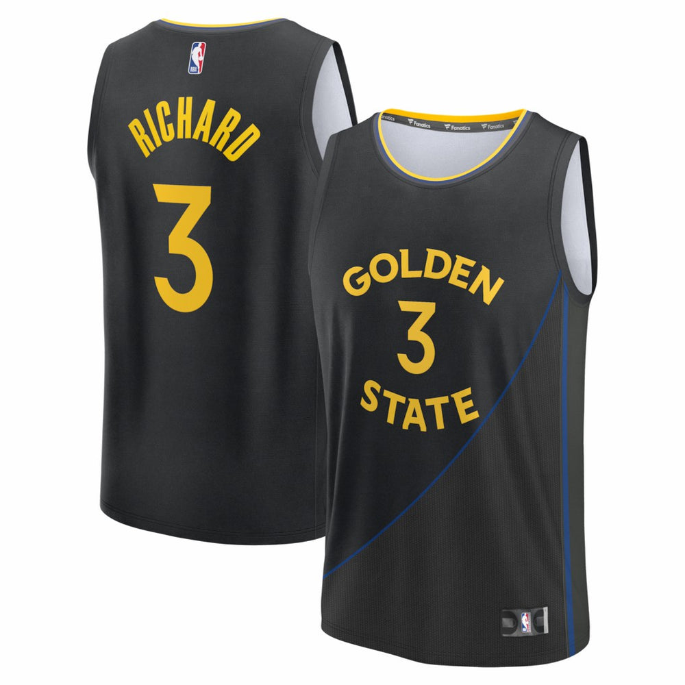 Fanatics Will Richard Golden State Warriors Fast Break Replica Player Jersey Statement Editi- Black
