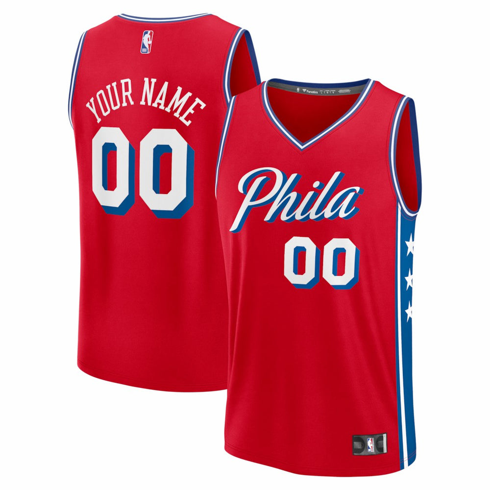 Fanatics Philadelphia 76ers Fastbreak Custom Jersey Statement Edition Red