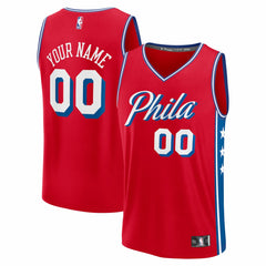 Fanatics Philadelphia 76ers Fastbreak Custom Jersey Statement Edition Red
