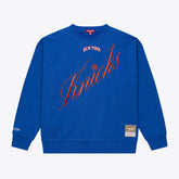 Mitchell & Ness New York Knicks Women's Hardwood Classics Script Lightweight Sweatshirt Royal