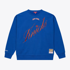 Mitchell & Ness New York Knicks Women's Hardwood Classics Script Lightweight Sweatshirt Royal