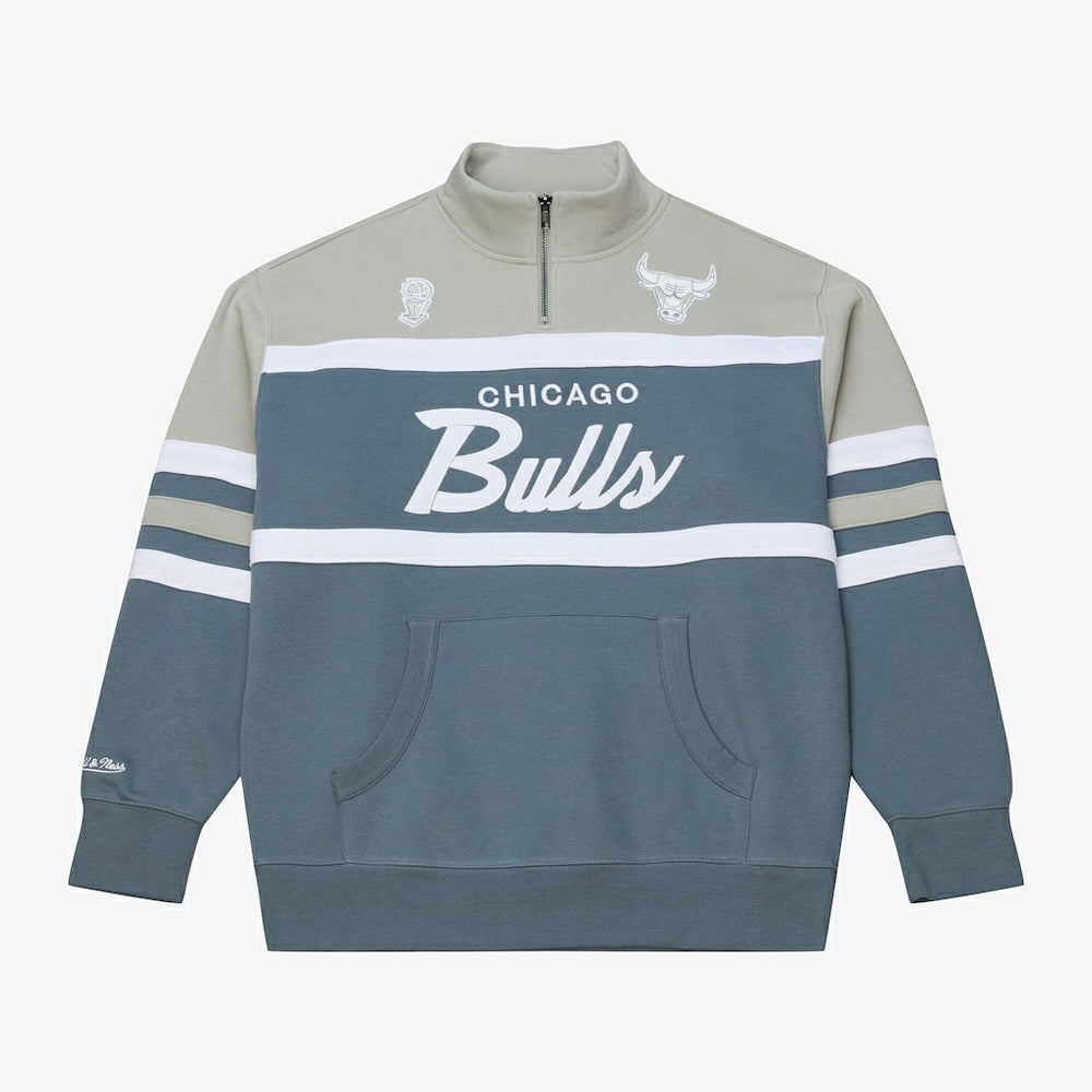 Mitchell & Ness Chicago Bulls Thunderstorm Head Coach Quarter-Zip Jacket Blue