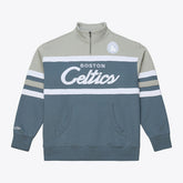 Mitchell & Ness Boston Celtics Thunderstorm Head Coach Quarter-Zip Jacket Blue
