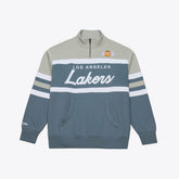 Mitchell & Ness Los Angeles Lakers Thunderstorm Head Coach Quarter-Zip Jacket Blue