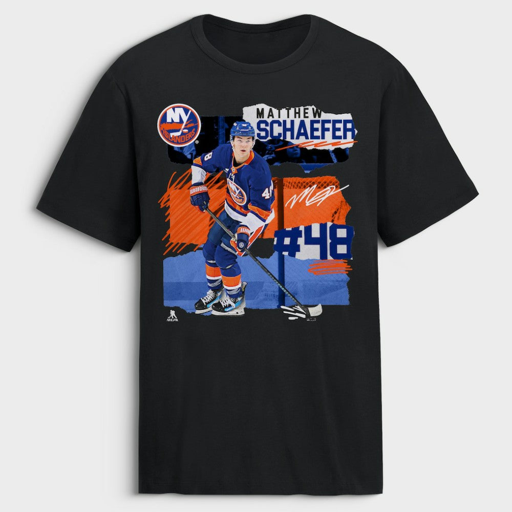 Matthew Schaefer New York Islanders Fresh Ice T-Shirt - Black | NHL Lifestyle