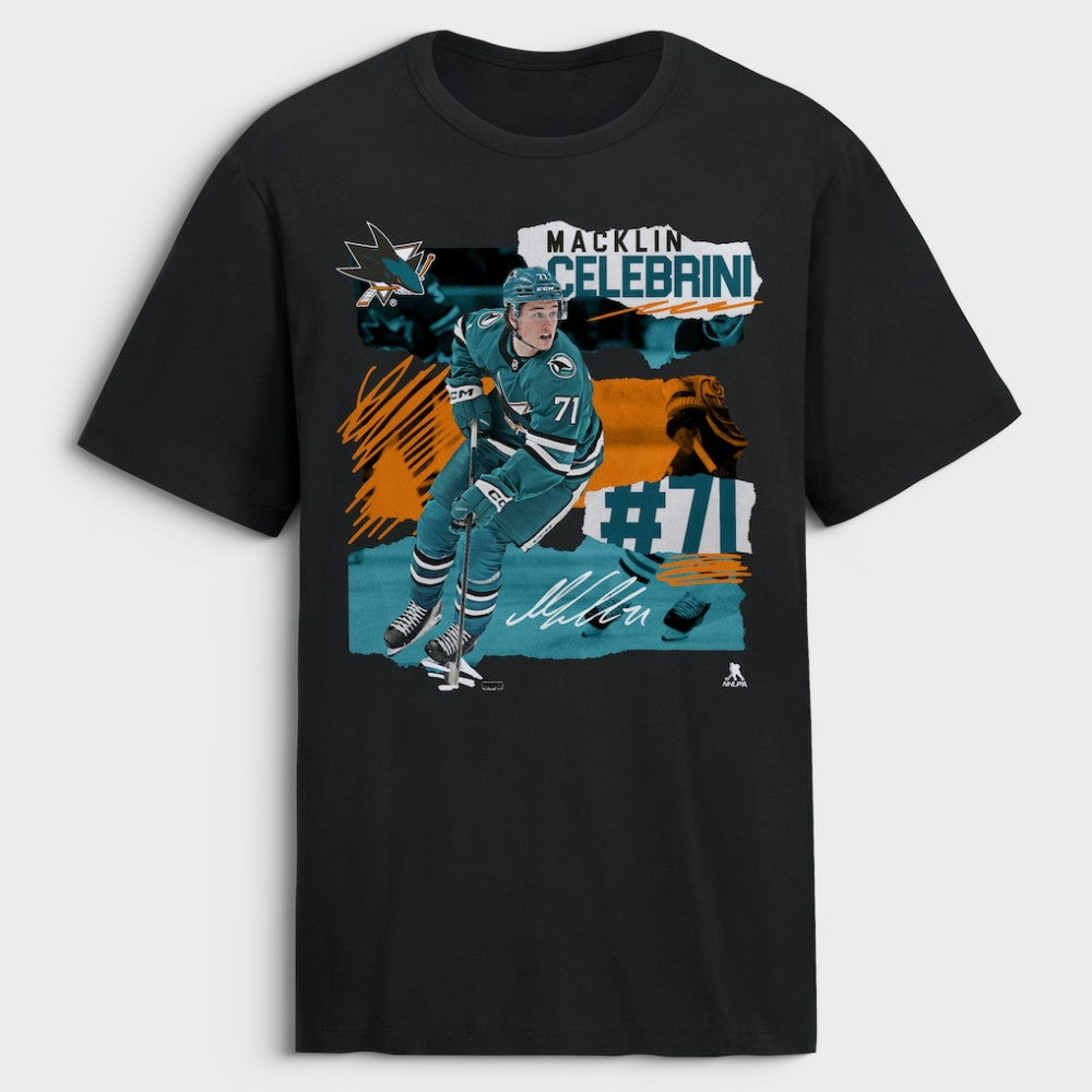 Macklin Celebrini San Jose Sharks Fresh Ice T-Shirt - Black | NHL discount