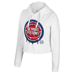 Detroit Pistons Stadium Essentials Women's Ice Cream Cropped Hoodie White