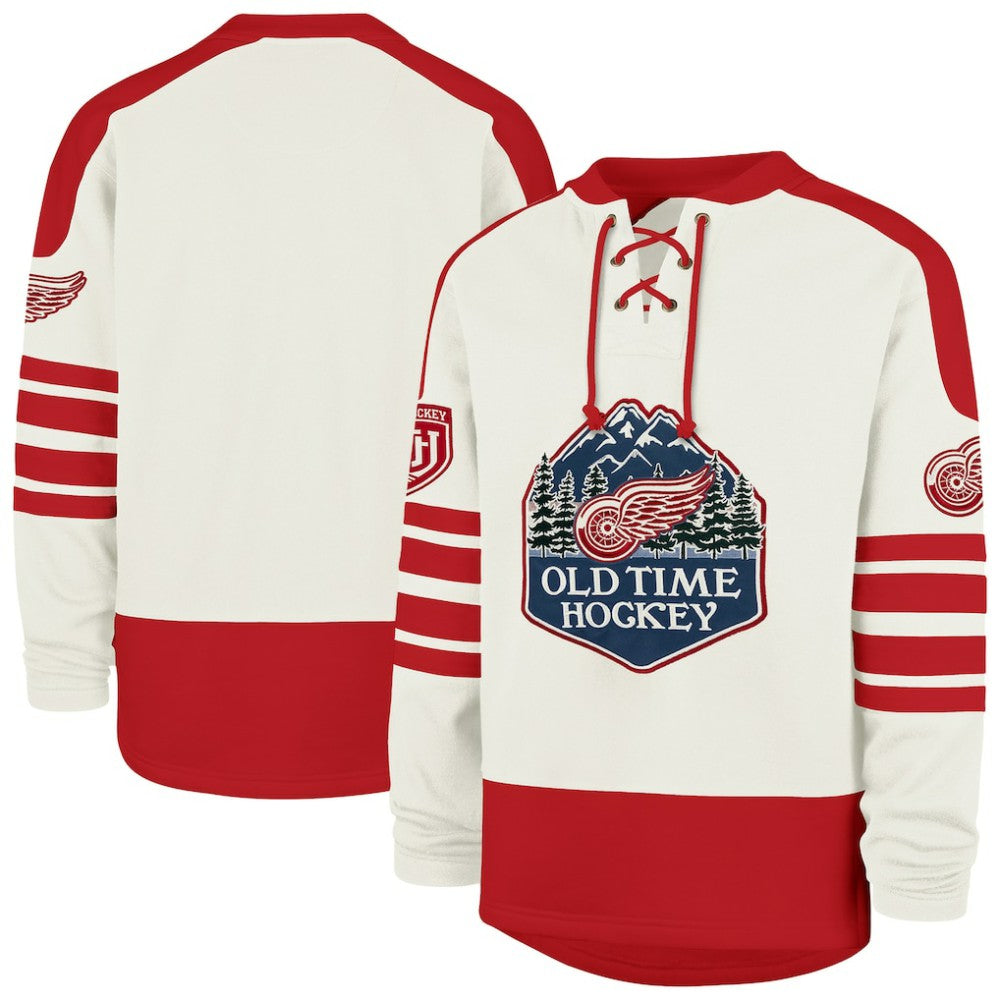 Detroit Red Wings '47 Pond Hockey Trio Eternal Lacer Sweatshirt - Cream | 47 brand on sale