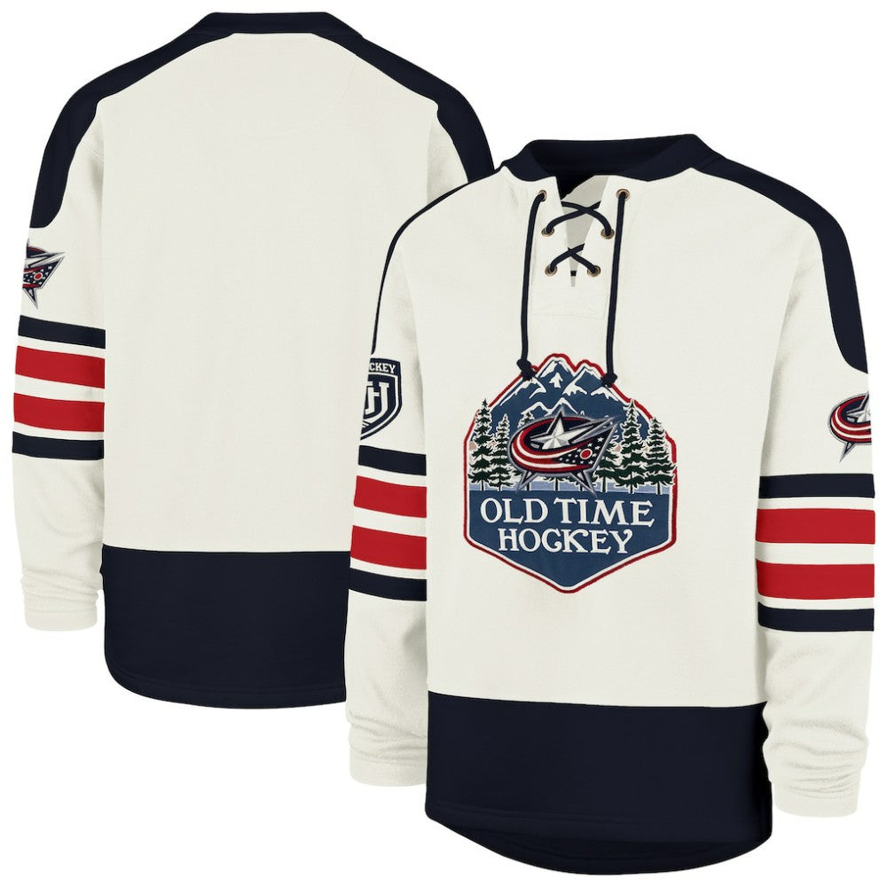 Columbus Blue Jackets '47 Pond Hockey Trio Eternal Lacer Sweatshirt - Cream | 47 brand on sale