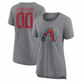 Arizona Diamondbacks Women's Heritage Personalized Any Name & Number Tri-Blend T-Shirt for sale