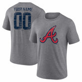 Atlanta Braves Heritage Personalized Any Name & Number Tri-Blend T-Shirt for sale