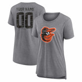 Baltimore Orioles Women's Heritage Personalized Any Name & Number Tri-Blend T-Shirt Discount
