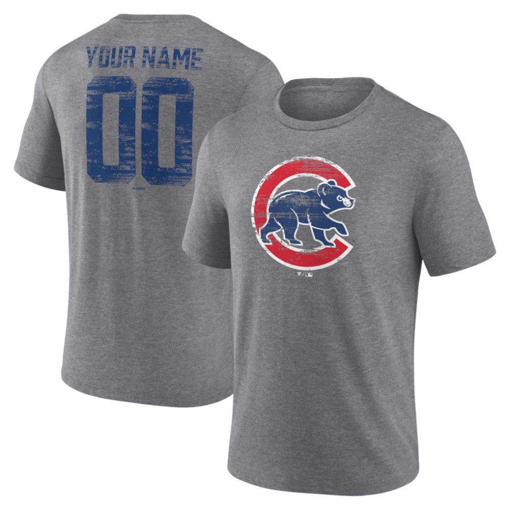 Chicago Cubs Heritage Personalized Any Name & Number Tri-Blend T-Shirt Near Me