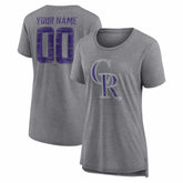 Colorado Rockies Women's Heritage Personalized Any Name & Number Tri-Blend T-Shirt for sale