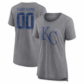 Kansas City Royals Women's Heritage Personalized Any Name & Number Tri-Blend T-Shirt Online