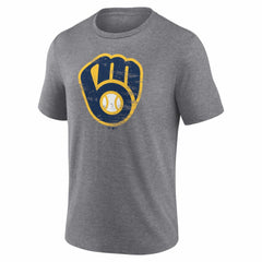 Milwaukee Brewers Heritage Personalized Any Name & Number Tri-Blend T-Shirt Discount