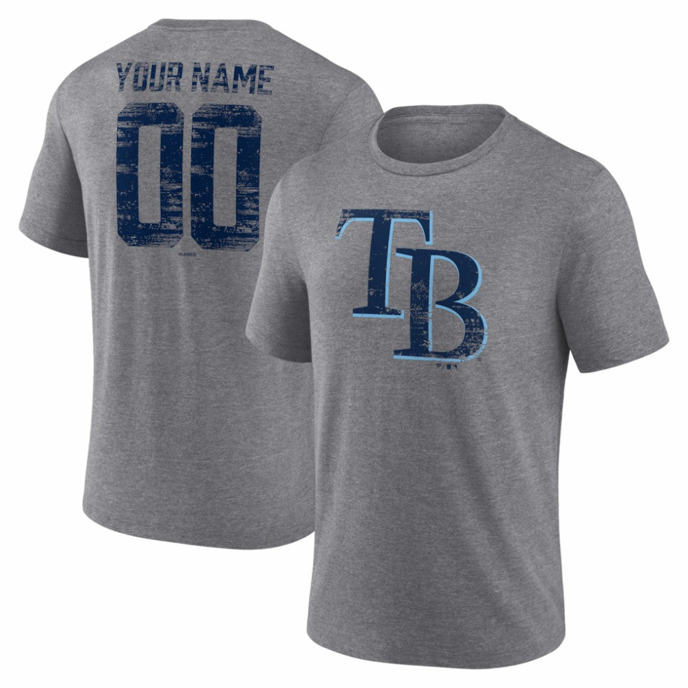 Tampa Bay Rays Heritage Personalized Any Name & Number Tri-Blend T-Shirt Discount