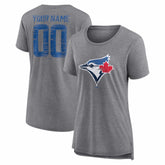 Toronto Blue Jays Women's Heritage Personalized Any Name & Number Tri-Blend T-Shirt Near Me