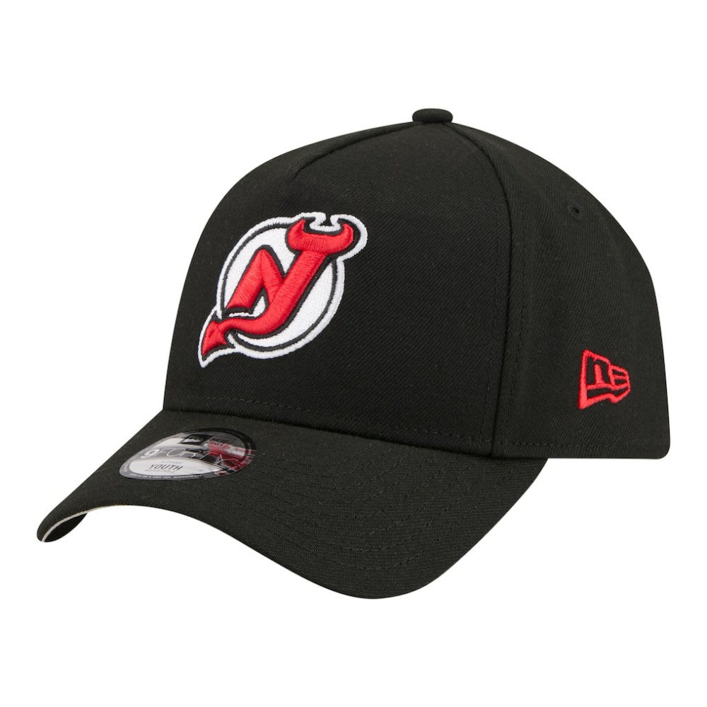 New Jersey Devils New Era Youth 9FORTY A-Frame Adjustable Hat - Black | New Era online