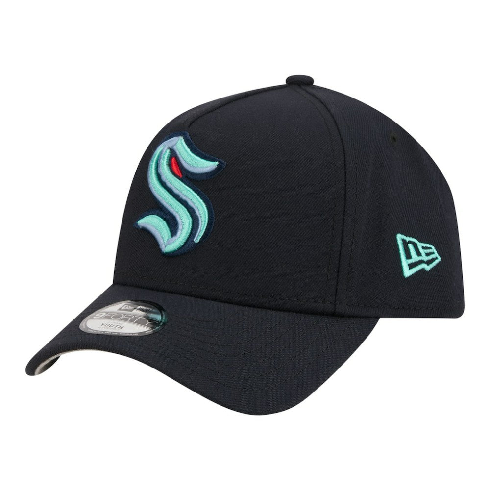 Seattle Kraken New Era Youth 9FORTY A-Frame Adjustable Hat - Deep Sea Blue | New Era on sale