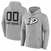 Anaheim Ducks Big & Tall Personalized Name & Number Monochrome Pullover Hoodie - Gray | NHL near me