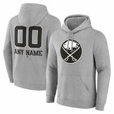 Buffalo Sabres Big & Tall Personalized Name & Number Monochrome Pullover Hoodie - Gray | NHL Clearance
