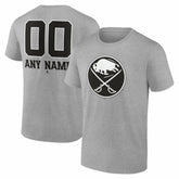 Buffalo Sabres Big & Tall Personalized Name & Number Monochrome T-Shirt - Gray | NHL on sale