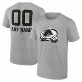 Colorado Avalanche Big & Tall Personalized Name & Number Monochrome T-Shirt - Gray | NHL on sale