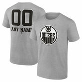 Edmonton Oilers Big & Tall Personalized Name & Number Monochrome T-Shirt - Gray | NHL discount