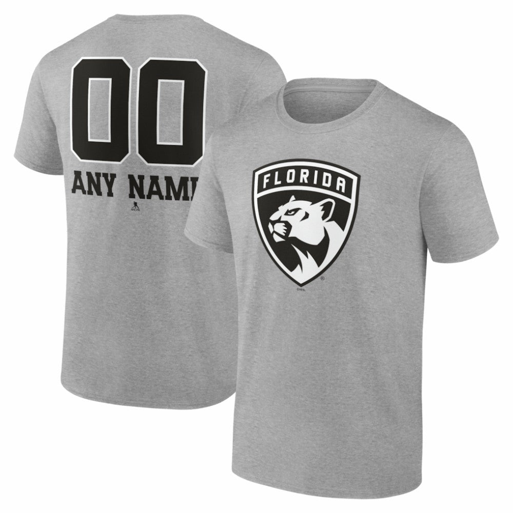 Florida Panthers Big & Tall Personalized Name & Number Monochrome T-Shirt - Gray | NHL discount