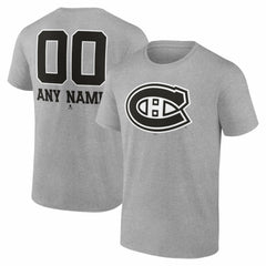 Montreal Canadiens Big & Tall Personalized Name & Number Monochrome T-Shirt - Gray | NHL sale