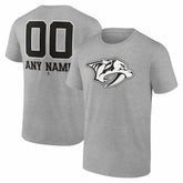 Nashville Predators Big & Tall Personalized Name & Number Monochrome T-Shirt - Gray | NHL Clearance