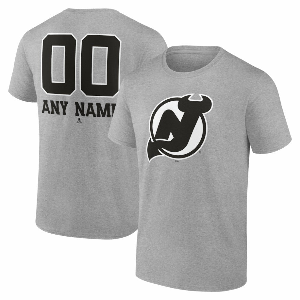 New Jersey Devils Big & Tall Personalized Name & Number Monochrome T-Shirt - Gray | NHL on sale