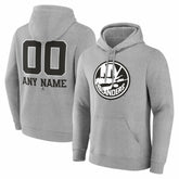 New York Islanders Big & Tall Personalized Name & Number Monochrome Pullover Hoodie - Gray | NHL sale