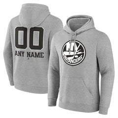 New York Islanders Big & Tall Personalized Name & Number Monochrome Pullover Hoodie - Gray | NHL sale