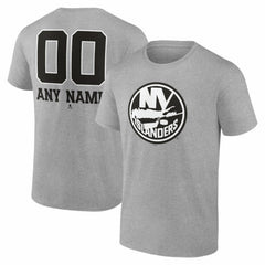 New York Islanders Big & Tall Personalized Name & Number Monochrome T-Shirt - Gray | NHL online