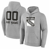 New York Rangers Big & Tall Personalized Name & Number Monochrome Pullover Hoodie - Gray | NHL online