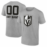 Vegas Golden Knights Big & Tall Personalized Name & Number Monochrome T-Shirt - Gray | NHL discount