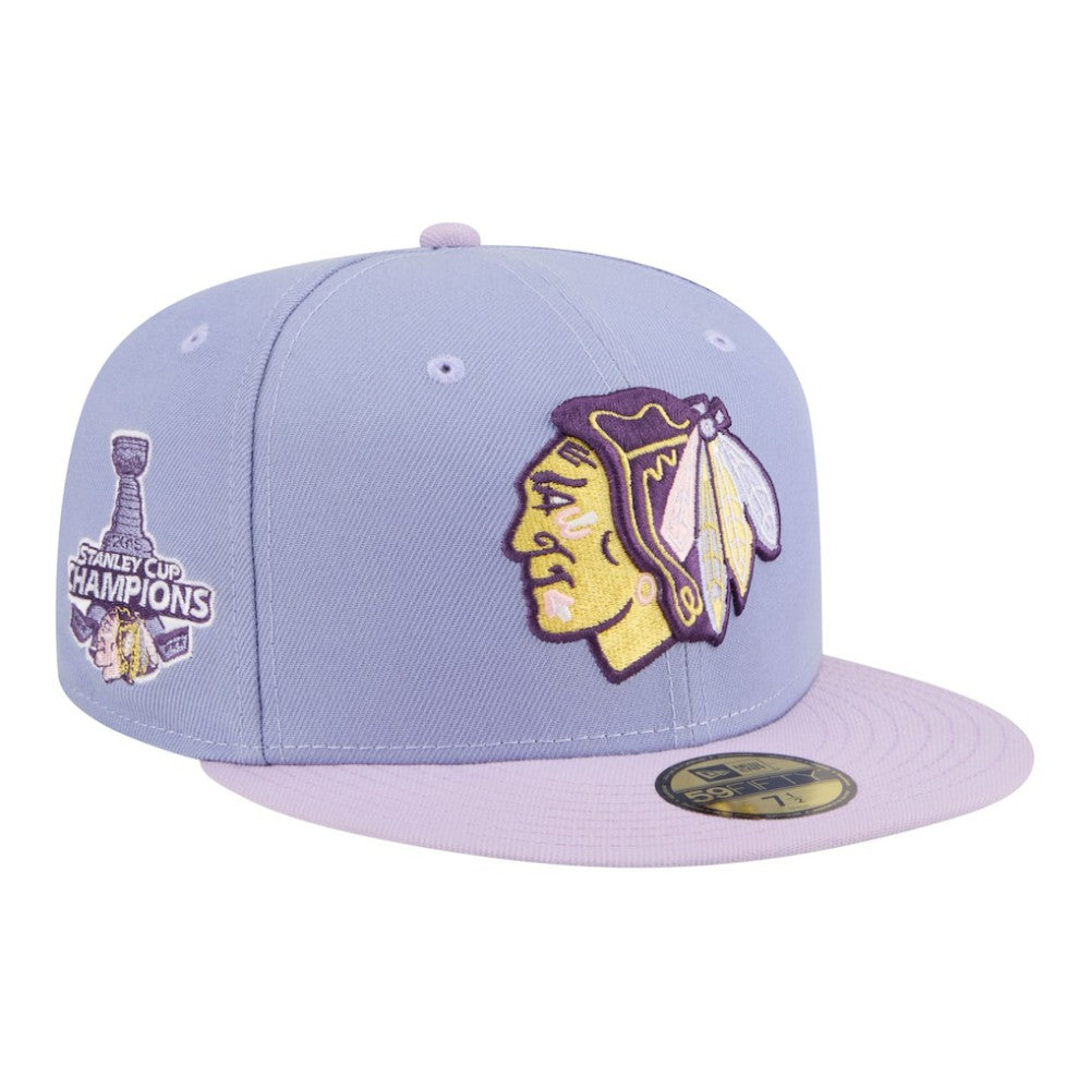 Chicago Blackhawks New Era Lavender Bloom 59FIFTY Fitted Hat - Light Purple/Purple | New Era online