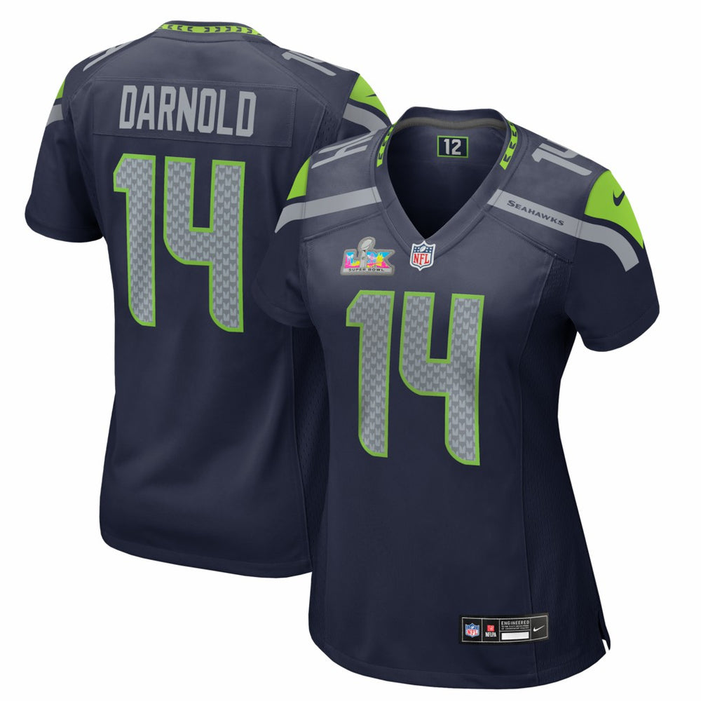Sam Darnold Seattle Seahawks Women's Super Bowl LX Patch Game Jersey - College Navy - Nike